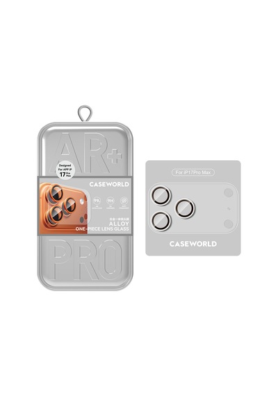 Apple Uyumlu   iPhone 17 Pro Max Caseworld Alloy One-piece Serisi Anti Reflective Kamera Lens Koruyucu Gümüş