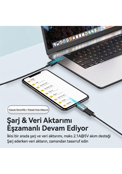 Linkage Lko-16 Type-c To Lightning Otg Çevirici Adaptör - Şarj Ve Veri Aktarımı Destekli Metal Dönüştürücü Ses Aktarımı Desteklemez