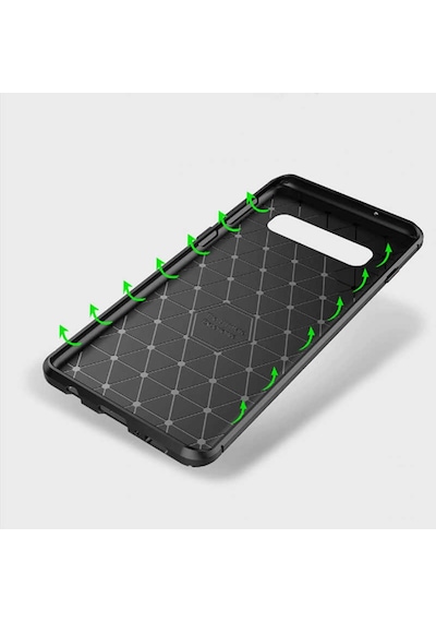 Samsung Galaxy Uyumlu S10 Kılıf Karbon Silikon Case