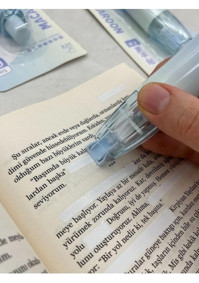 Kağıt Gemi Dükkan Mavi Kalem Görünümlü Klikli Daksil/süsleme Bandı/tipeks/tipex/şerit Daksil/düzeltme Bandı/ Genel