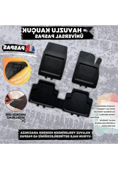 Evrensel Kauçuk Üç Boyutlu Havuzlu Paspas - Her Araç İçin Uygun Açık Bej