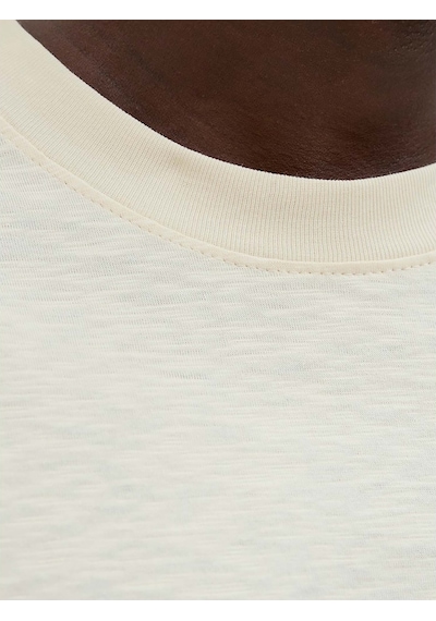 Jack & Jones Split Allover Print Branding Erkek Krem Tişört 12272993-anw Krem