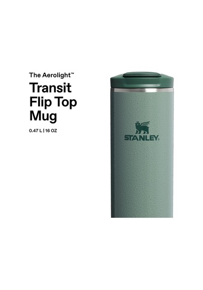 The Transit Fliptop Mug Termos 0.47 Litre - Yeşil Hammertone Green Paslanmaz Çelik Çok Renkli