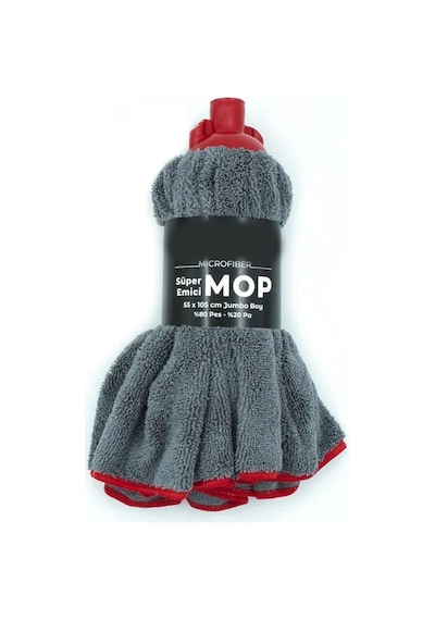 Omeyva Mikrofiber Jumbo Boy Vidalı Islak Mop - 105x55 Cm. - Yedek Mop Paspas Ucu Başlığı - 1 Adet