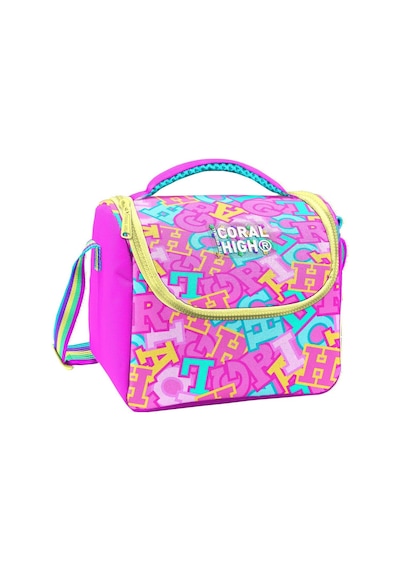 Coral High Kız Çocuk Pembe Su Yeşili Harf Baskılı Isı Yalıtımlı Beslenme Çantası 37141 Pembe - Sarı
