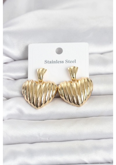 316l Çelik Gold Renk Kalp Model Kadın Küpe çok renkli 79161094