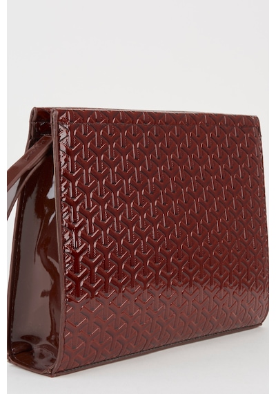 Vivaq Kadın Petunya Dokulu Acı Kahve Astarlı Suni Deri Bilek Askılı Portföy El Ve Clutch Çanta Kahverengi