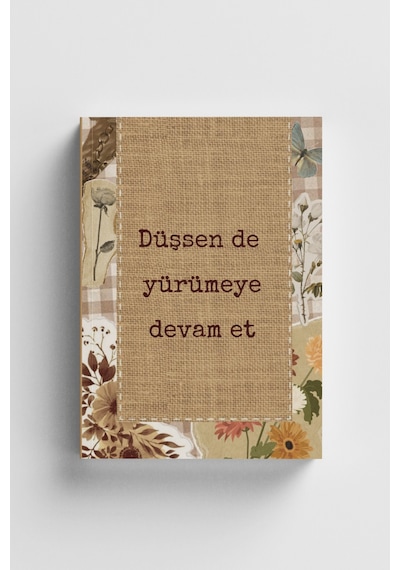 Vintage Serisi 7 Düşsen De Yürümeye Devam Et Bullet Journal A5 Noktalı Defter Çok Renkli