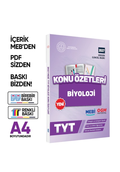 2027 Yks-tyt Mebi-ogm Pratik Konu Özet Kitap Seti Renkli A4 Boyut Görsel Destekli Baskı Ücreti