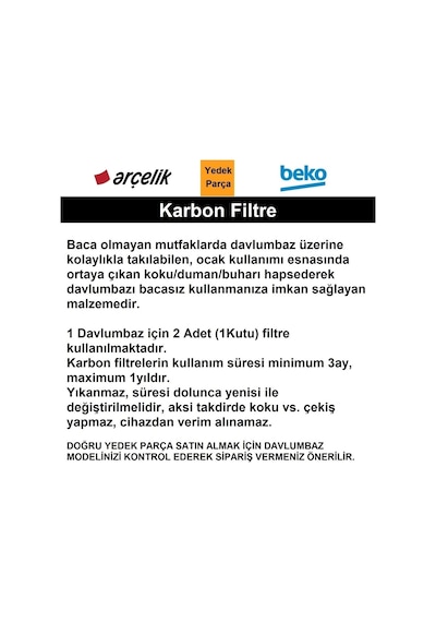 Altus Uyumlu Ala 521 W (8899831300) Davlumbaz Karbon Filtre 9197060046 - 486985061