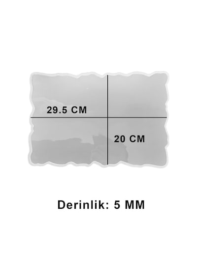 Tahtakale Toptancı Epoksi Dikdörtgen Dalgalı Söz Ve Nişan Tepsisi Kalıbı 29.5x20 Cm
