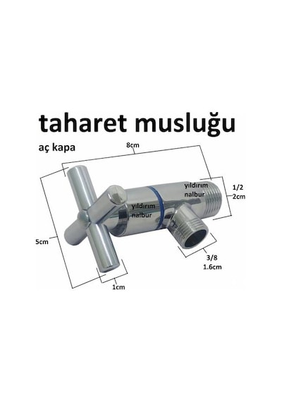 Artı Aç Kapa 4 Kollu Krom Çevirveli Taharet  Musluğu