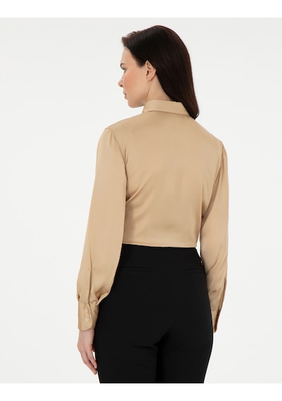 Pierre Cardin Kadın Bej Gömlek Desenli 50296330-vr011 Bej