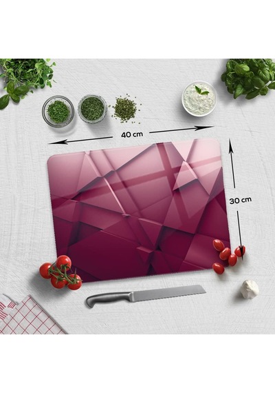 Tr Asil Bordo Cam Kesme Tahtası 30cm X 40cm Genel