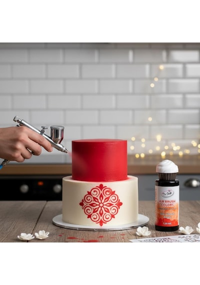 Airbrush Gıda Boyası Kırmızı 120 Ml Pasta, Şeker Hamuru Ve Fondan İçin Profesyonel Boya