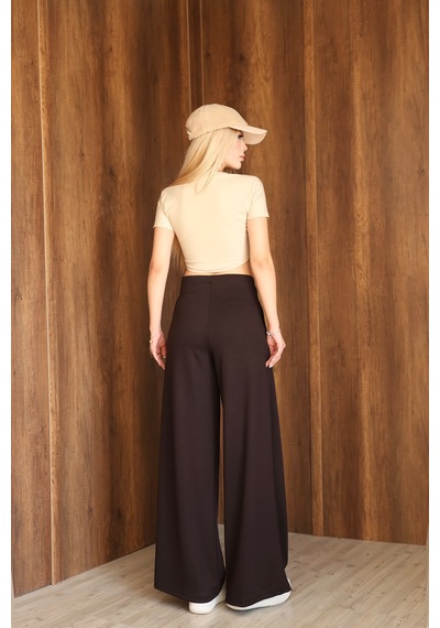 Ozy Fashion Kadın Modal Kumaş Yüksek Bel Pileli Geniş Paça Cepli Eşofman Altı Koyu Kahverengi Ozy Fashion Kadın Modal Kumaş Yüksek Bel Pileli Geniş Paça Cepli Eşofman Altı Koyu Kahverengi
