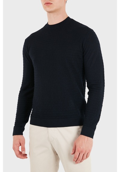 Emporio Armani Logolu % 100 Yün Bisiklet Yaka Kazak Erkek Kazak Em004378 Af24416 Ub118 Lacivert Emporio Armani Logolu % 100 Yün Bisiklet Yaka Kazak Erkek Kazak Em004378 Af24416 Ub118 Lacivert