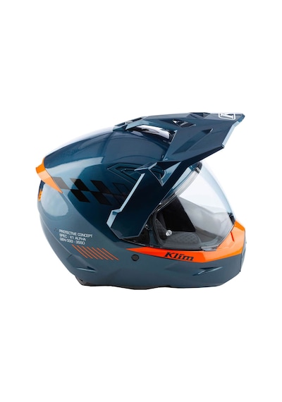 Klim X1 Alpha Carbon Concept Korumalı Adv Kapalı Motosiklet Kaskı Mavi Turuncu