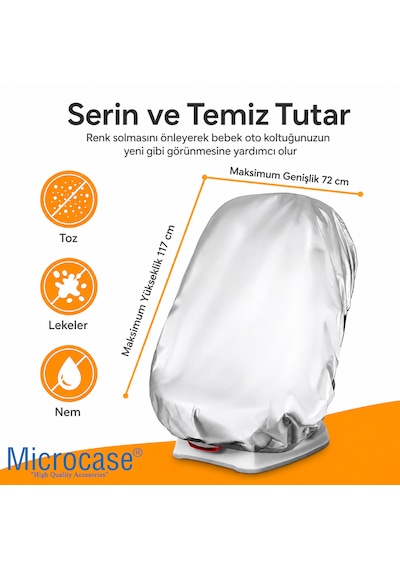 Microcase Universal Oto Çocuk Bebek Koltuğu Güneşlik Kir Toz Güneş Koruyucu Kılıf Al5641