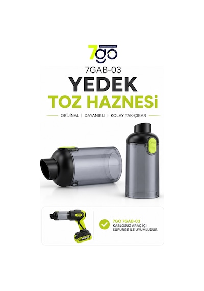 7go 7gab-03  Yedek Toz Haznesi Şeffaf Toz Haznesi Kolay Tak-çıkar Dayanıklı Plastik Gö Yeşil