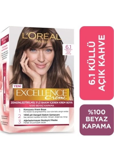 Loreal Excellence Saç Boyası 6.1 Koyu Kumral Küllü
