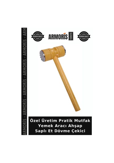 Özel Üretim Pratik Mutfak Yemek Aracı Ahşap Saplı Et Dövme Çekici