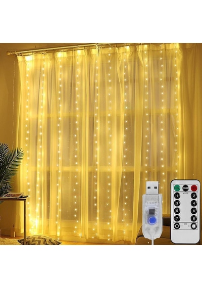 Sge Teknoloji Kumandalı Led Perde Işığı Peri Led 300 Led 3 x 3 M
