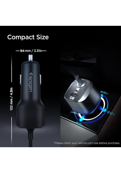 47w Usb-c 2 Port Araç İçi Hızlı Şarj Aleti + Lightning Şarj Kablosu Güç Adaptörü Çakmaklık İphone & İpad Type-c - Acp04205