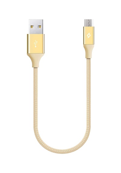 2DK25A ttec AlumiCable Mini 30cm Micro USB Şarj Kablosu Altın