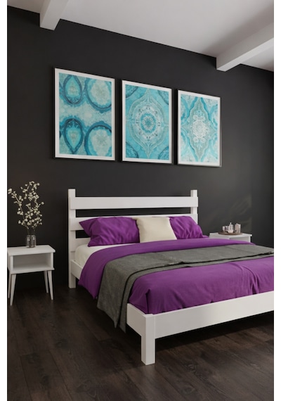 Natura Masif Ahşap Karyola Beyaz 100x200