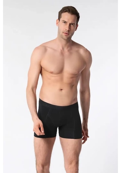 Kit İç Giyim Tutku 2 'li Elastan Penye Erkek Boxer Siyah
