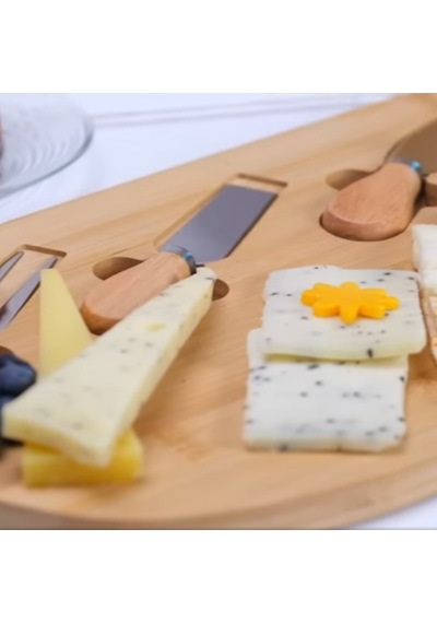 Naturalove Bambu Servis Setli Büyük Peynir Ve Ikram Tablası 45 CM