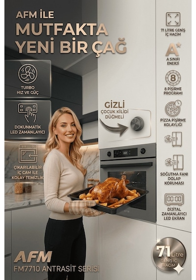 Alveus Afm Serisi FM3409 + FM7710 + V6-05 SSR Dijital Elektrikli Vitro Antrasit-gri Ankastre Set