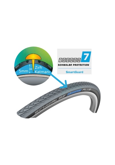 Schwalbe Marathon Plus 24x1.00 5mm Zırhlı Tekerlekli Sandalye Lastiği