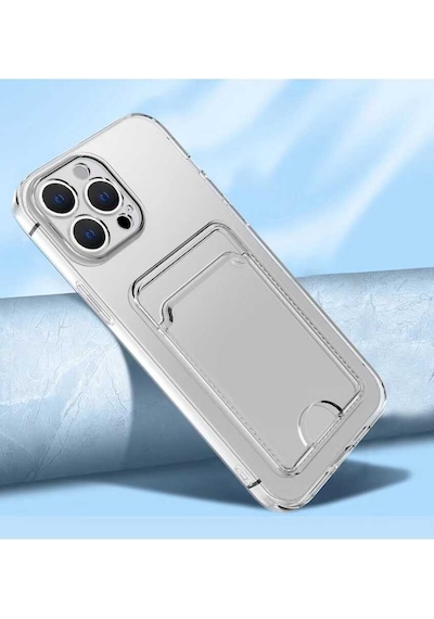 Apple Uyumlu iPhone 11 Pro Max Uyumlu Kartlıklı Şeffaf Zore Setra Clear Silikon Kılıf-renksiz Renksiz -