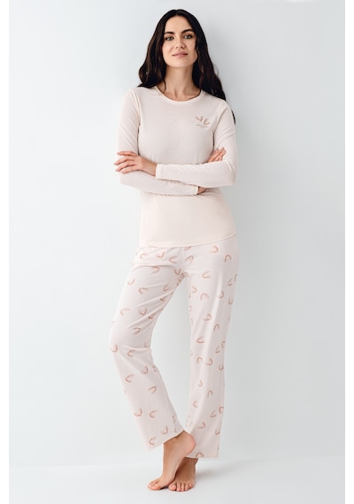 Pierre Cardin 9061 Modal Uzun Kol Kadın Pijama Takımı V1 Toz Pembe