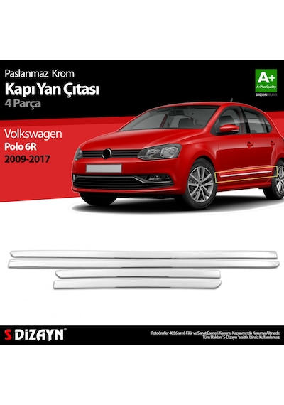 S-Dizayn Vw Polo 6R Krom Kapı Yan Çıtası   2009-2017