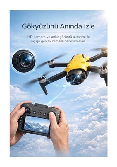 T25 Fırçasız Motorlu Hd Kameralı Katlanabilir Uzaktan Kumandalı Akıllı Drone