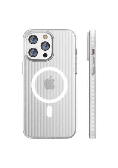 Apple iPhone Uyumlu,  15 Pro Max Line Magsafe Kapak - Beyaz