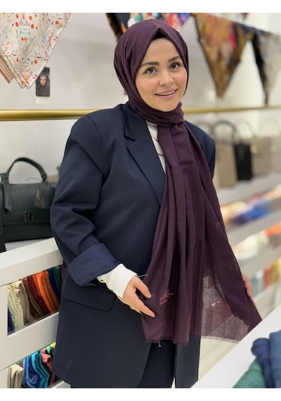 La Boutique Be Happy Şal Mürdüm Çok Renkli