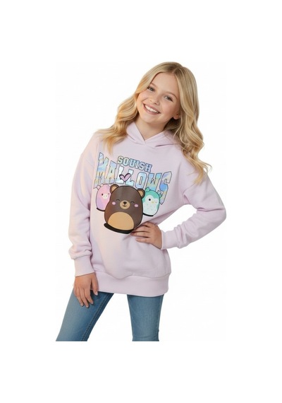 Squish Kapüşonlu Kız Çocuk Tunik Sweatshirt Pembe