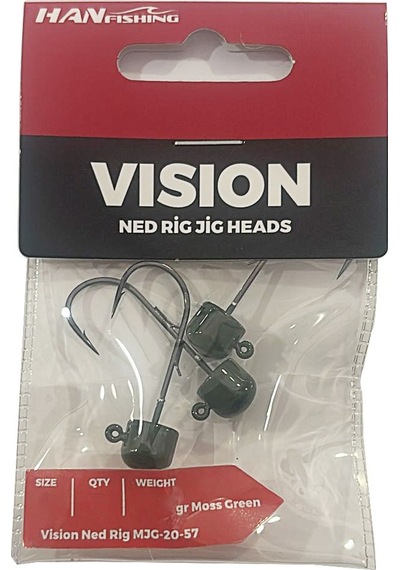 Hanfish Vision Ned Rig Moss Green Jig Head 2 No - 3.3 Gr - 4 Adet