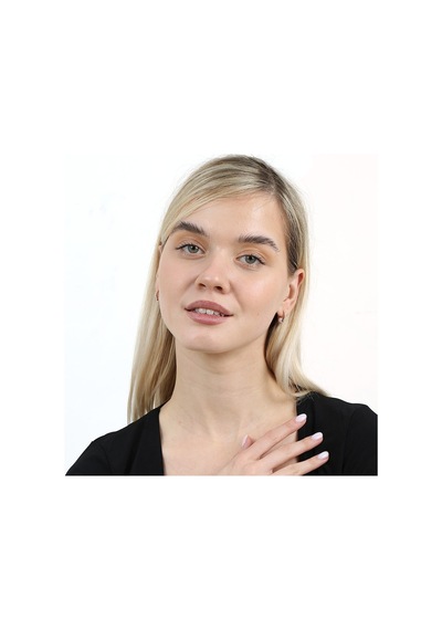 Tesbihane Beyaz Zirkon Taşlı Küre Top Sallantılı Rose Renk 925 Ayar Gümüş Küpe