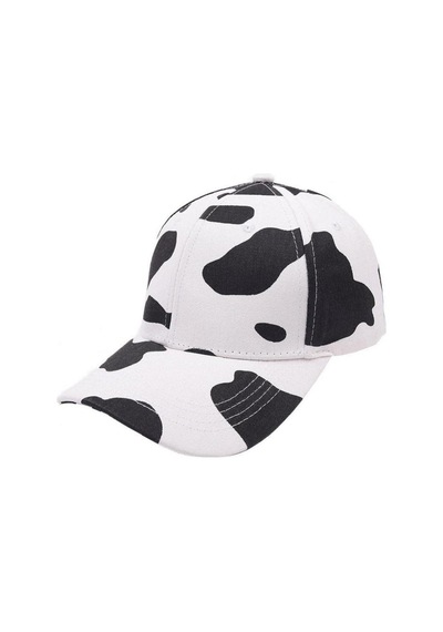 Valkyrie İnek Desenli Kadın Şapka Ayarlanabilir Baseball Cap Siyah Beyaz Spor Günlük Unisex Siyah - Beyaz