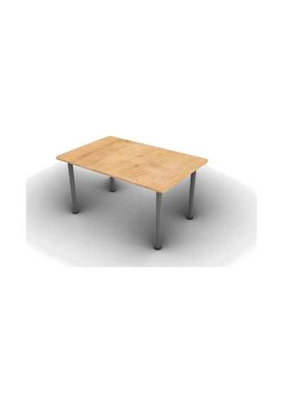 Metal Ayaklı Dikdörtgen Masa 70x105 Beyaz-s.meşe Renkli