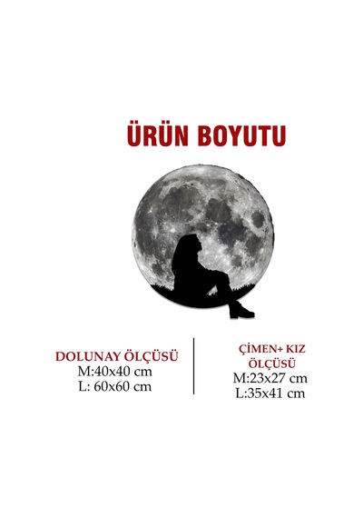 Kişiselleştirilebilir Led Işıklı Epoksi Cam Katmanlı Tablo Gloria Dolunay Gri - 738170453 Gri