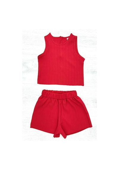 My Kids Wear Serin Şortlu Kız Çocuk Takım Kırmızı