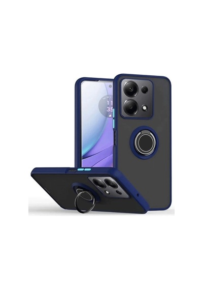 Xiaomi Redmi Note 13 Pro 5g Uyumlu Kılıf Montreal Yüzüklü Silikon Kapak - Lacivert