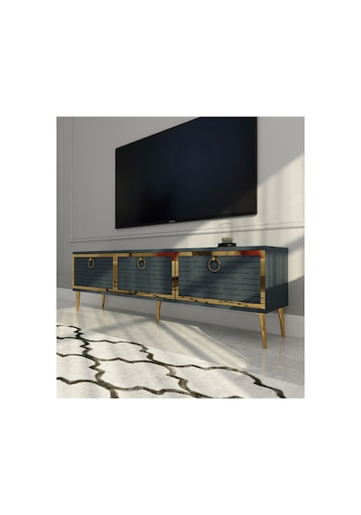 Rami 150 Cm Tv Ünitesi Tv Sehpası Antrasit-altın Antrasit-altın
