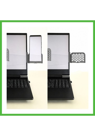 Vaveni 3d Baskı Monitor Telefon Tutucu - Petek Desenli Laptop Kenar Telefon Tutucu-gri Arz